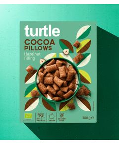 Turtle Сухий сніданок Подушечки з Какао-Фундуком безглютеновий органічний 300 г