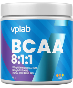 VPlab BCAA 8:1:1 Амінокислоти Харчова добавка зі смаком Манго 300 г