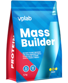 VPlab Mass Builder Гейнер Суміш для набору та підтримки м'язової маси зі смаком Банан 1200 г