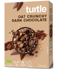 Turtle Кранчі вівсяні цільнозернові Чорний Шоколад безглютенові органічні 250 г