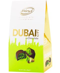 Bind Цукерки шоколадні з молочного шоколаду з фісташковою начинкою та кадаїфі Дубайські 80 г