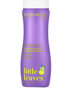 Attitude Шампунь та гель для душу 2в1 для дітей Ваніль та Груша Little Leaves 473 мл