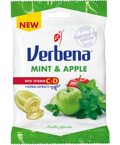 Verbena Льодяники з начинкою М'ята-Яблуко з вітаміном C та D 60 г