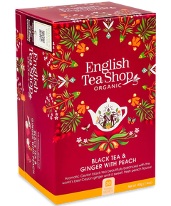 Чай чорний Імбир-Персик органічний English Tea Shop пакетований 20шт*2 г