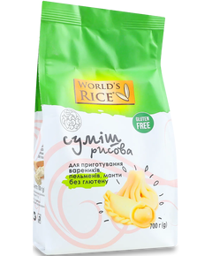 Суміш для випічки Рисова для вареників, пельменів та мантів безглютенова World's Rice  700 г