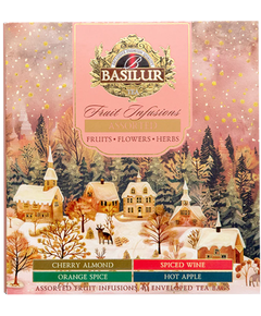 Basilur Набір чаю фруктового Різдвяне Асорті 4 види по 10 пакетиків-саше 72 г