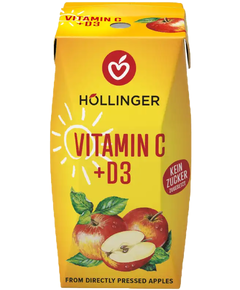 Нектар яблучний з вітаміном C та D3 органічний Hollinger упаковка 24шт*200 мл