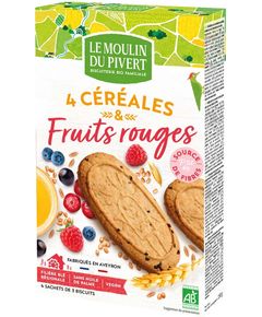 Печиво злакове з червоними ягодами органічне Le Moulin du Pivert 190 г