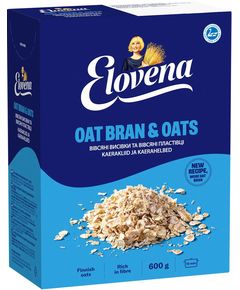 Вівсяні висівки з вівсяними пластівцями Elovena 600 г