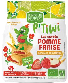 Печиво дитяче з начинкою Яблуко-Полуниця органічне Le Moulin du Pivert 120 г