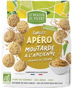 Печиво пісочне з кунжутом та гірчицею Le Moulin du Pivert 100 г