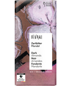 Шоколад чорний з мигдалем 55% Какао з Санта-Домінго органічний Vivani 100 г
