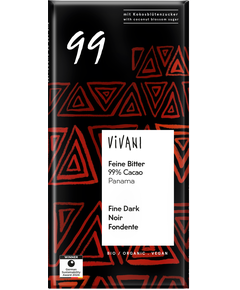 Шоколад чорний 99% Какао з Панами органічний Vivani 80 г