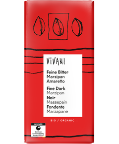 Шоколад чорний з марципаном та лікером Амаретто 60% Какао з Санто-Домінго органічний Vivani 100 г