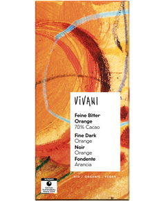 Шоколад чорний з апельсином 70% Какао з Домінікани органічний Vivani 80 г