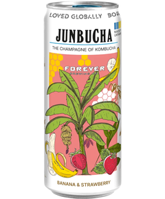 Шампанське з комбучі Джунбуча Банан-Полуниця Mikki Brew безалкогольне жб упаковка 12шт*350 мл