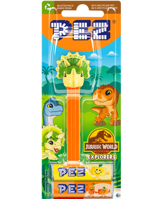 Pez Світ Юрського Періоду Іграшка-диспенсер Triceratops + Фруктові цукерки 2шт*8,5 г