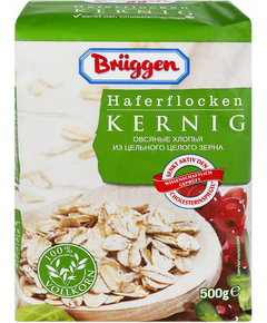 Пластівці вівсяні з цільного зерна Bruggen Haferflocken Kernig 500 г