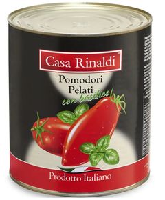 Casa Rinaldi Томати Пелаті цілі очищені у власному соці з базиліком 3000 г