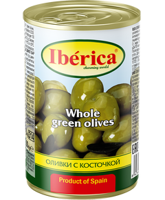 Iberica Оливки зелені з кісточкою 420 г