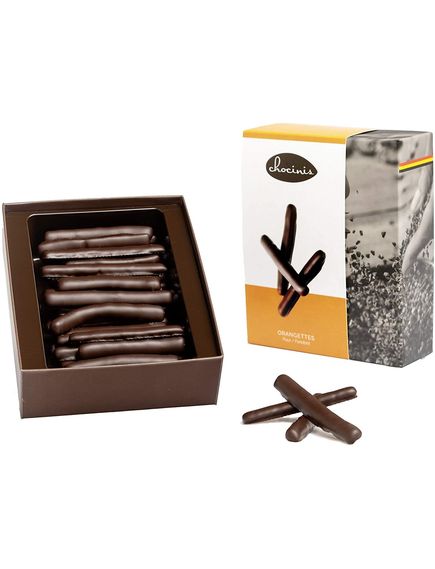 Chocinis Цукерки Скоринки Апельсину в чорному шоколаді 200 г, зображення 2