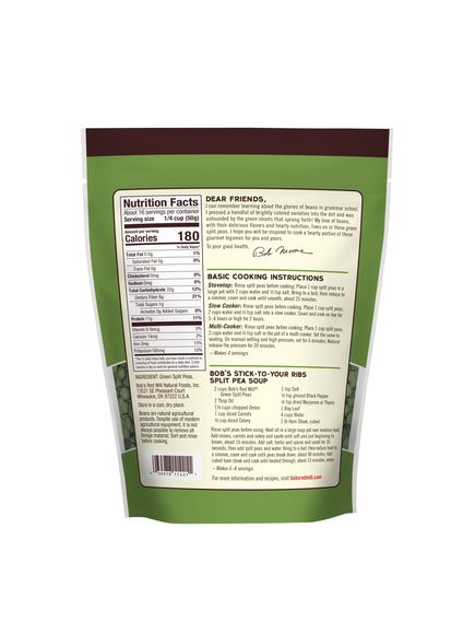 Bob's Red Mill Горошок зелений колотий 822 г, зображення 3