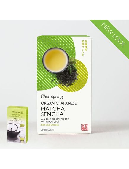 Чай зелений Сенча з Матча та Куркумою органічний Clearspring пакет 20шт*1,8 г, зображення 2