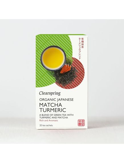 Чай зелений Сенча з Матча та Куркумою органічний Clearspring пакет 20шт*1,8 г, зображення 2