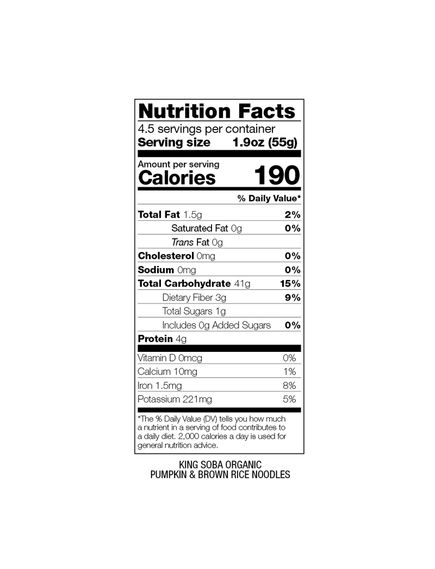 Локшина з бурого рису з Гарбузом та Імбирем безглютенова органічна King Soba 250 г, зображення 2