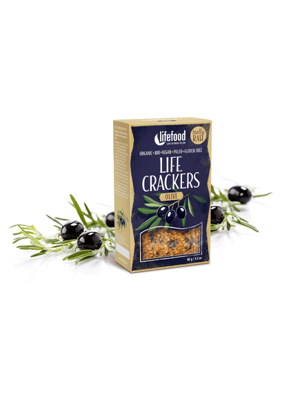 Lifefood Крекери Оливкові веганські безглютенові органічні 90 г, зображення 2
