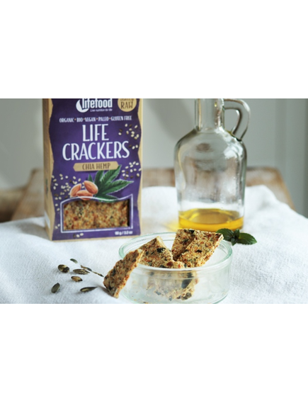 Lifefood Крекери Конопляне Насіння-Чіа веганські безглютенові органічні 90 г, зображення 3