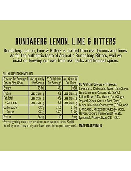 Bundaberg Напій Лимон-Лайм-Біттери крафтовий газований 375 мл, зображення 2