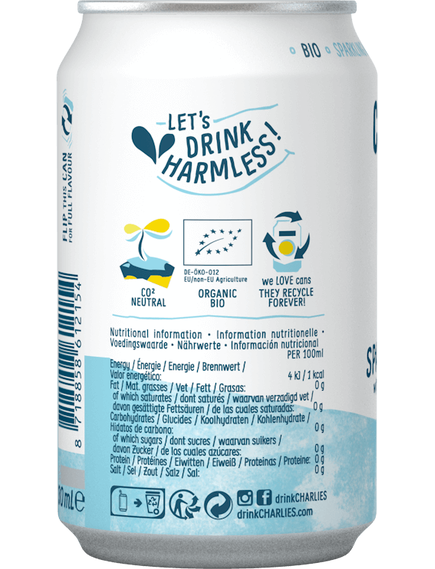 Charlie's Вода мінеральна газована з соком Лимону органічна 330 мл, зображення 2