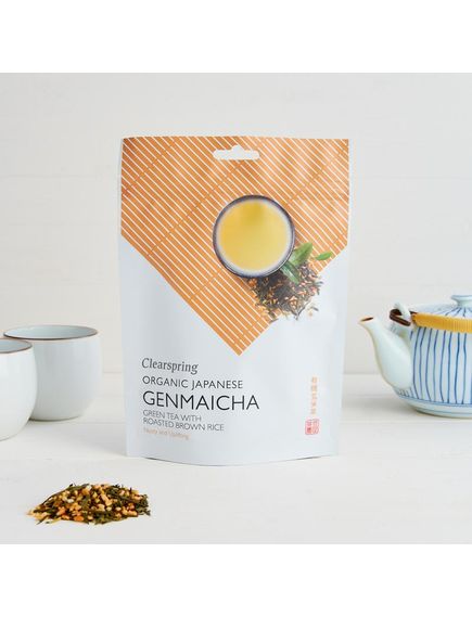Чай зелений Генмайча з обсмаженим рисом органічний Clearspring 90 г, зображення 2