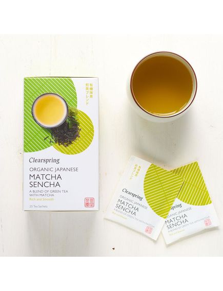 Чай зелений Сенча з Матча та Куркумою органічний Clearspring пакет 20шт*1,8 г, зображення 4