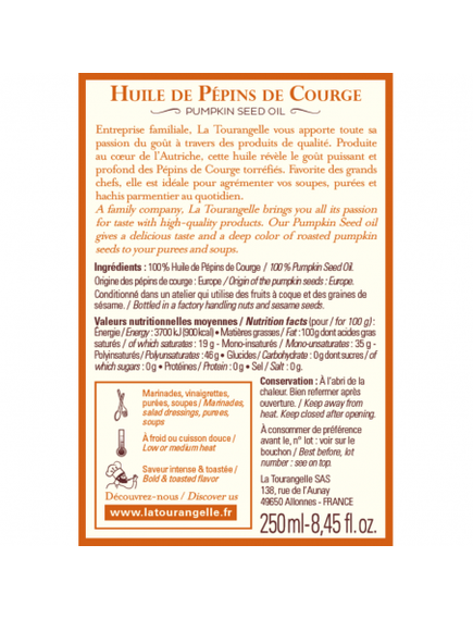 La Tourangelle Олія гарбузова неочищена 250 мл, зображення 2