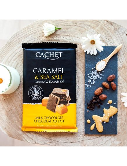 Cachet Шоколад молочний Карамель-Сіль Фльор-де-Сель 300 г, зображення 2