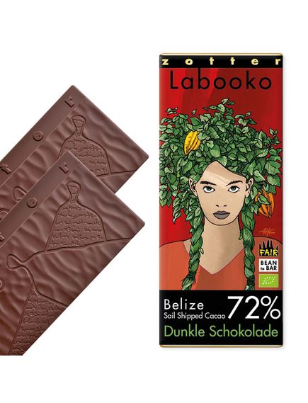 Zotter Labooko Шоколад чорний 72% Какао з Белізу органічний 2*35 г, зображення 2