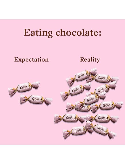 Цукерки шоколадні з горіховою начинкою в молочному шоколаді Fazer Geisha 150 г, зображення 3