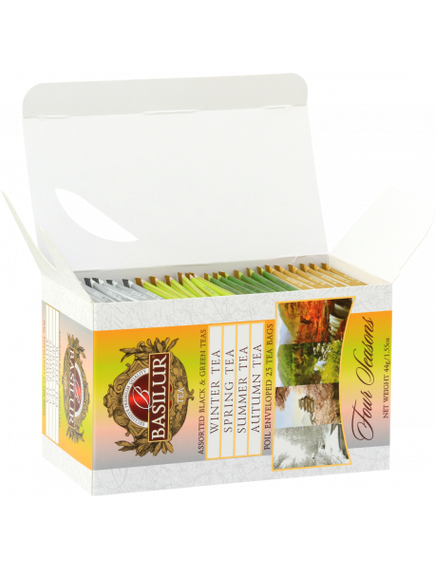 Basilur Four Seasons Чай чорний 4 Сезони Асорті пакет-саше 25шт*2 г, зображення 3