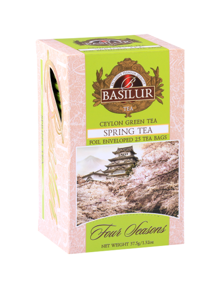 Basilur Four Seasons Чай зелений Весняний Чай пакет-саше 25шт*1,5 г, зображення 2