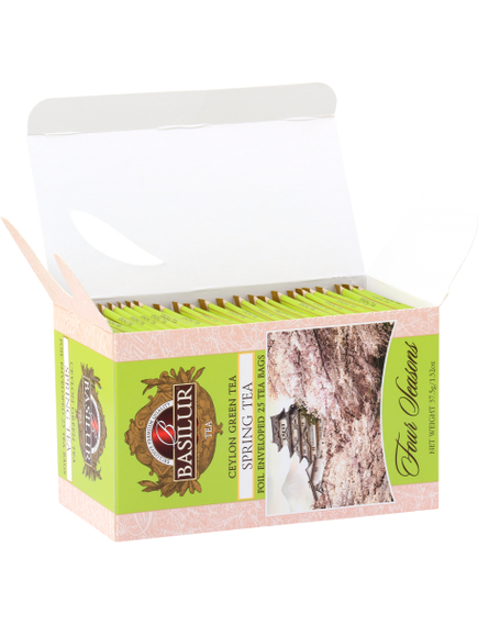 Basilur Four Seasons Чай зелений Весняний Чай пакет-саше 25шт*1,5 г, зображення 3