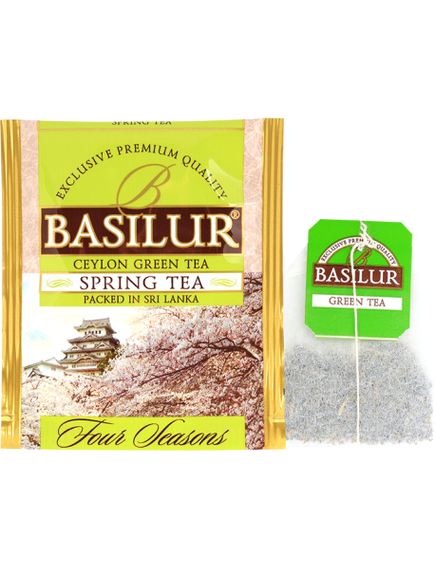 Basilur Four Seasons Чай зелений Весняний Чай пакет-саше 25шт*1,5 г, зображення 4