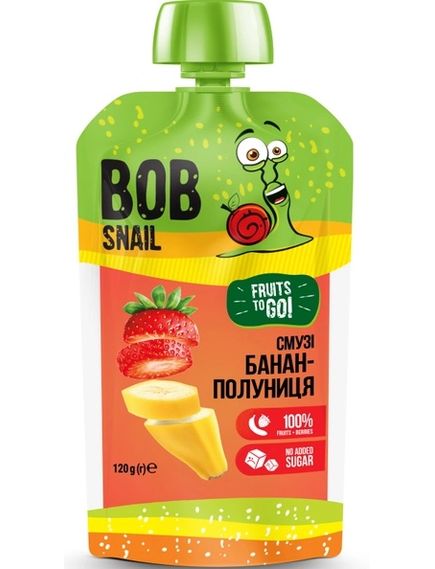 Bob Snail Смузі Банан-Полуниця упаковка 10шт*120 г, зображення 2