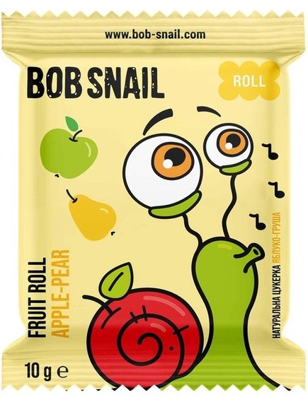 Bob Snail Цукерки фруктові Яблуко-Груша упаковка 30шт*10г, зображення 2