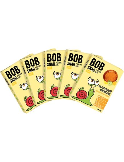 Bob Snail Мармелад натуральний Яблуко-Груша-Лимон упаковка 5шт*54г, зображення 2