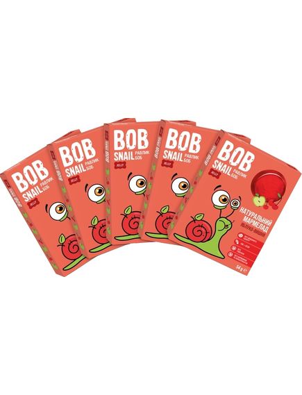 Bob Snail Мармелад натуральний Яблуко-Вишня упаковка 5шт*54г, зображення 2
