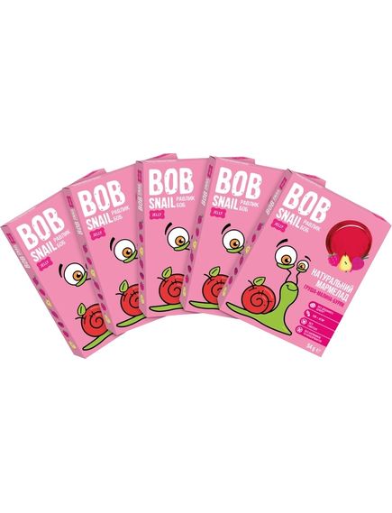 Bob Snail Мармелад натуральний Груша-Малина-Буряк упаковка 5шт*54г, зображення 2