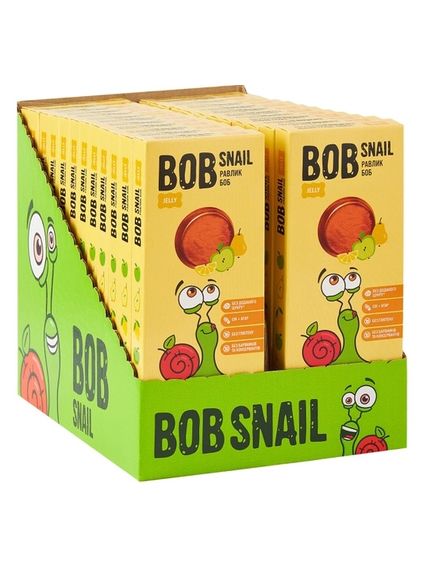 Bob Snail Мармелад натуральний Яблуко-Груша-Лимон упаковка 24шт*27г, зображення 2
