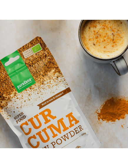 Порошок куркуми сирий органічний Purasana 200 г, зображення 3